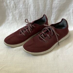 Allbirds Tree Runner maroon mens sneakers mens size 11